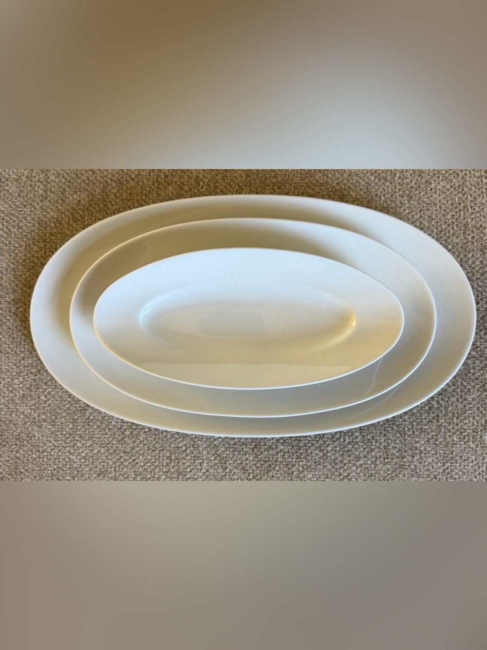 NWT Schonwald Germany 3 Piece Platter Set White Porcelain Oval